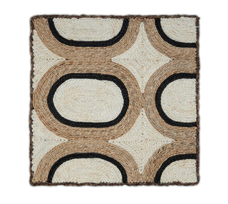 Beige, Black & Ivory Texture Abaca Weave Handwoven Rug