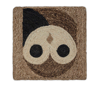 Beige, Brown & Black Texture Abaca Weave Handwoven Rug