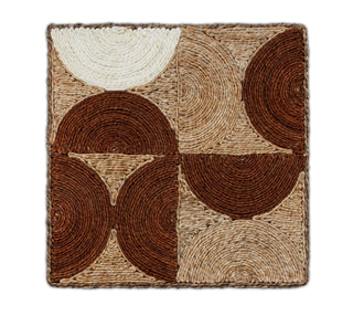 Ivory, Beige & Rust Brown Texture Abaca Weave Handwoven Rug