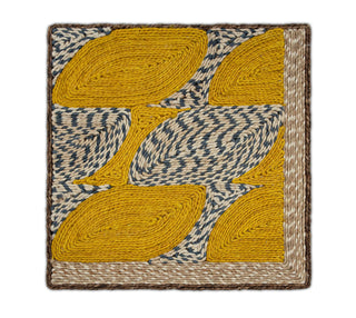 Mustard Yellow Texture Abaca Weave Handwoven Rug