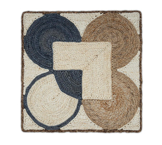 Charcoal Grey, Ivory & Natural Brown Texture Abaca Weave Handwoven Rug