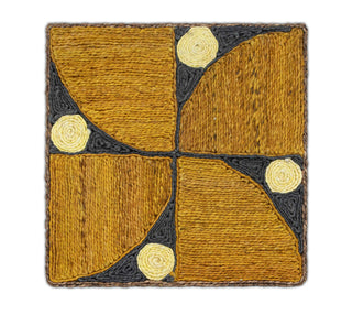 Mustard Yellow Texture Abaca Weave Handwoven Rug