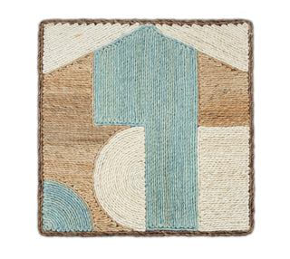 Sky Blue, Ivory & Beige Texture Abaca Weave Handwoven Rug