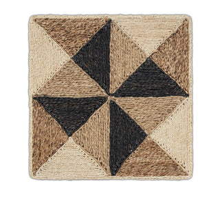 Beige, Ivory, Brown & Black Texture Abaca Weave Handwoven Rug