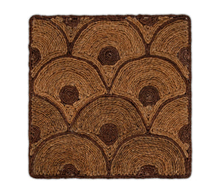 Natural Dark Brown Texture Abaca Weave Handwoven Rug