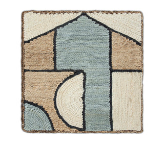 Sage Blue, Ivory & Beige Texture Abaca Weave Handwoven Rug