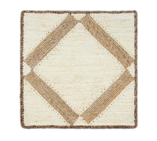 Natural Ivory Diamond Texture Abaca Weave Handwoven Rug