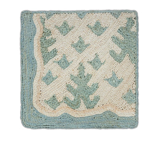Sage Green & Ivory Texture Abaca Weave Handwoven Rug