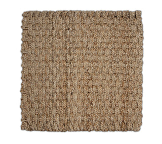 Natural Sand Beige Textured Hemp Handwoven Rug