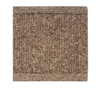 Natural Beige & Taupe Brown Texture Abaca Weave Handwoven Rug