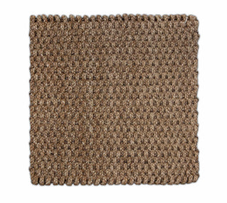 Warm Natural Brown Textured ABACA Pop Corn Handwoven Rug