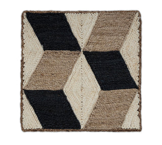 Black, Beige Texture Abaca Weave Handwoven Rug