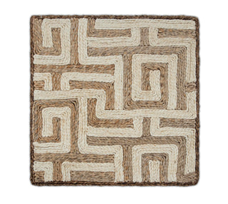 Natural Beige and Ivory Texture Abaca Weave Handwoven Rug