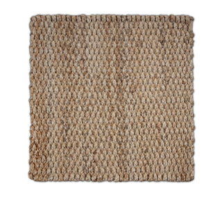 Natural Beige Textured Hemp Handwoven Rug