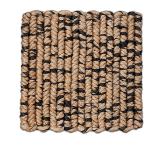 Natural & Black Textured ABACA Handwoven Rug