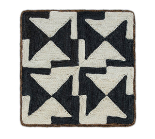 Black & Ivory Texture Abaca Weave Handwoven Rug