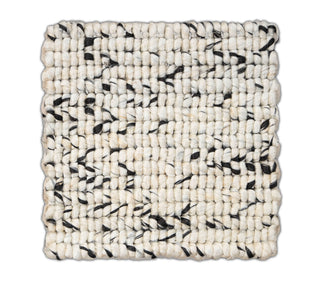 White & Black Textured ABACA Handwoven Rug