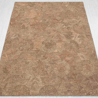 Abaca Textured Heritage Pattern Rug – Natural Brown