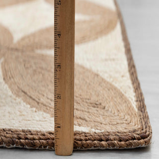 ABACA CARPETS Natural Beige & Brown Handwoven Geometric Rug – Textured Natural Fiber Carpet