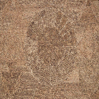 Abaca Textured Heritage Pattern Rug – Natural Brown