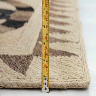 Abaca Geometric Interlocking Circles Rug – Natural Beige & Brown