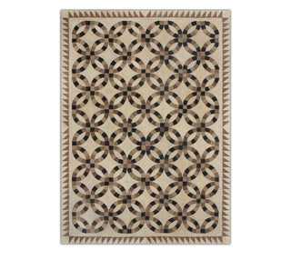 Abaca Geometric Interlocking Circles Rug – Natural Beige & Brown